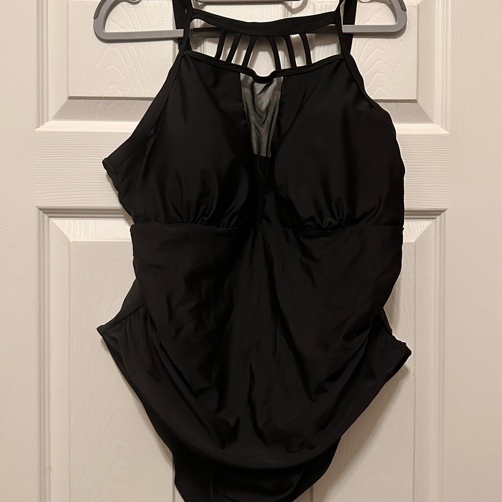 Black Strappy One-Piece Swimsuit